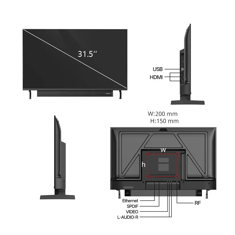 Samsung KONKA 32" Smart TV with built in sound-bar
